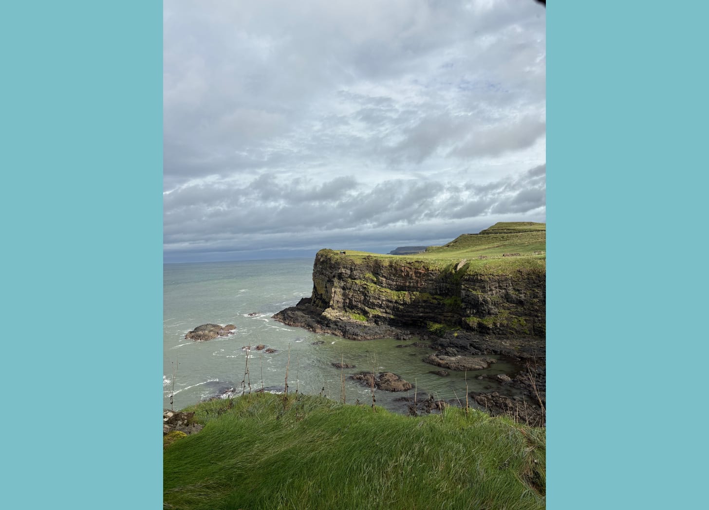 Photo of cliffs in Ireland with the sea in the background